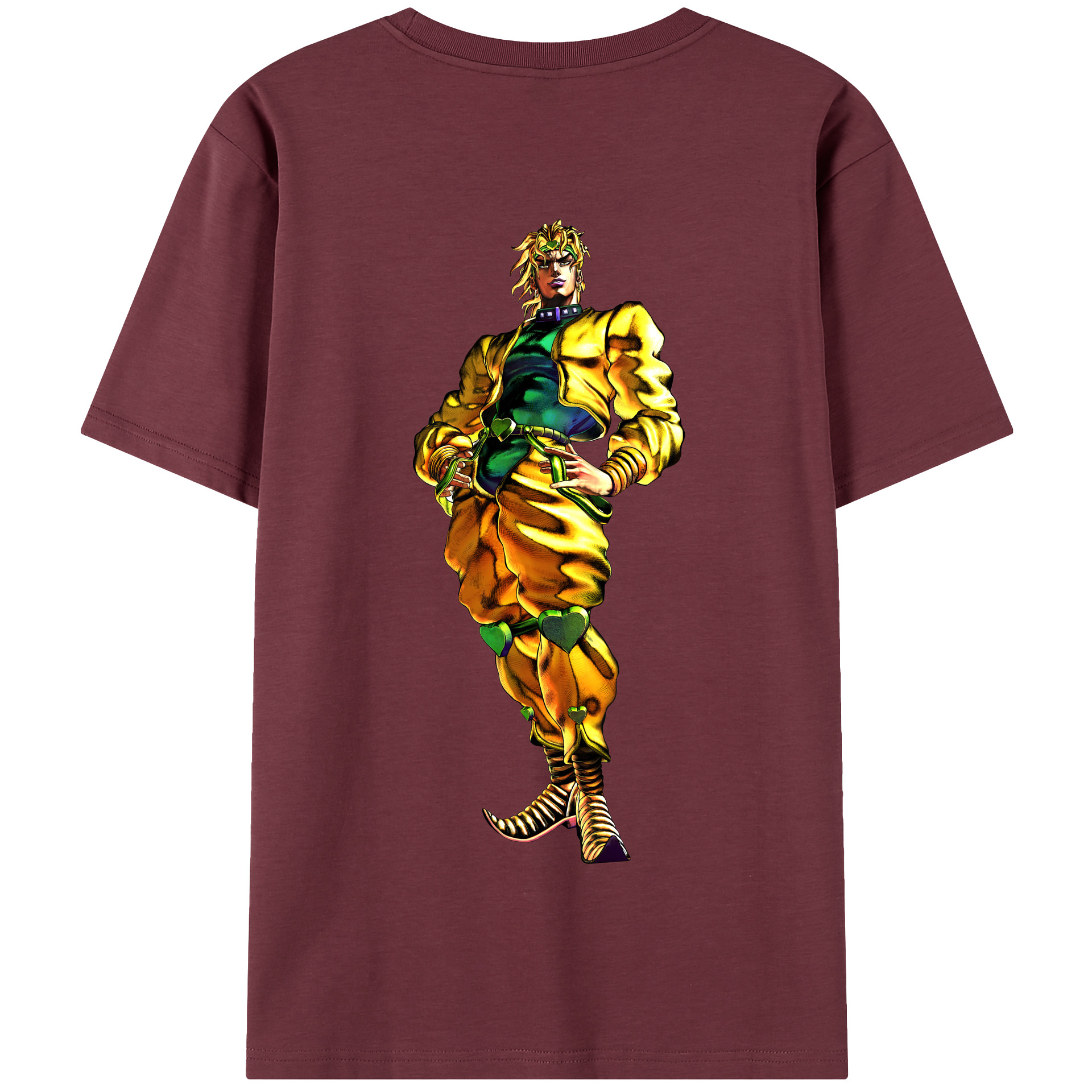 （画像用） ジョジョの奇妙な冒険 ディオ?ブランドー JoJo's Bizarre Adventure Dio Brando 綿100％半袖Tシャツ（背面プリント）